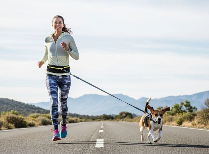 running with dog lead